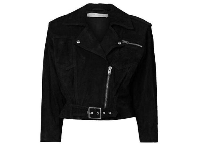Giacca Biker Iro in Suede Nero - vista 12