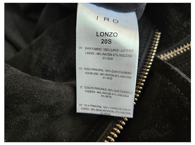 Giacca Biker Iro in Suede Nero - vista 8