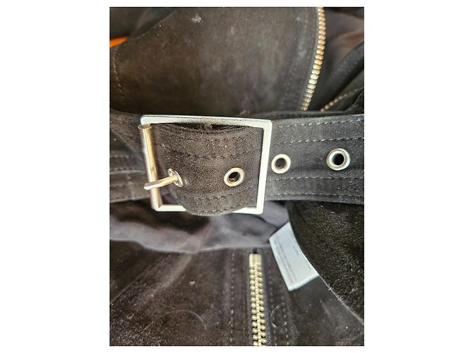 Giacca Biker Iro in Suede Nero - vista 9