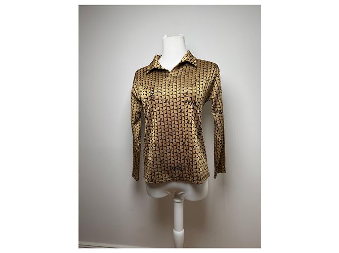 Vintage Fendi Roma Monogramm Pullover 38/M Gold Golden - Ansicht 2