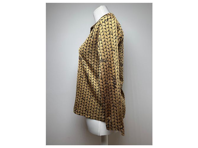 Vintage Fendi Roma Monogramm Pullover 38/M Gold Golden - Ansicht 4