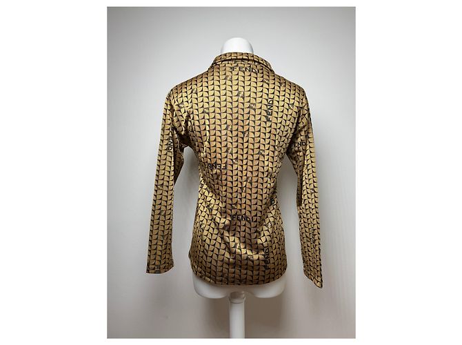 Vintage Fendi Roma Monogramm Pullover 38/M Gold Golden - Ansicht 5