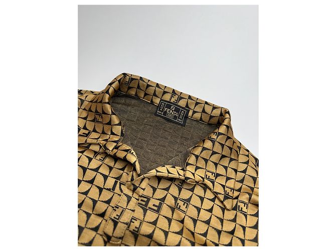 Vintage Fendi Roma Monogramm Pullover 38/M Gold Golden - Ansicht 6