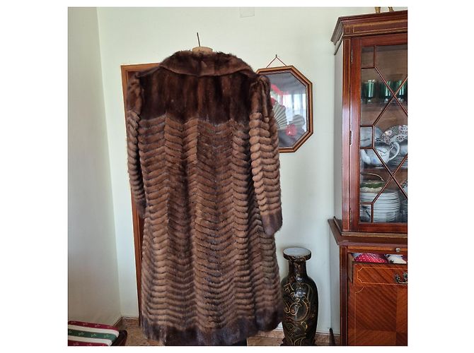 Autre Marque Abrigo de visón marrón oscuro - vista 5