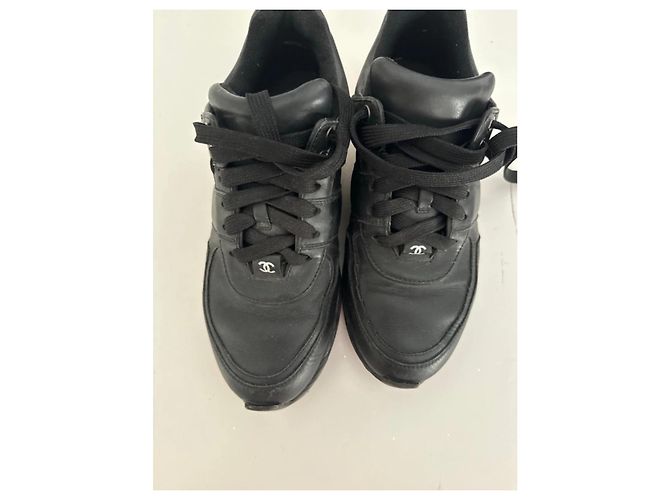 Sneakers Chanel in pelle nera Nero - vista 7