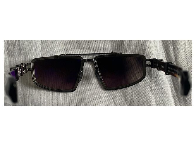 Occhiali da sole Balmain in acetato e titanio neri Nero Marrone chiaro Marrone scuro - vista 11