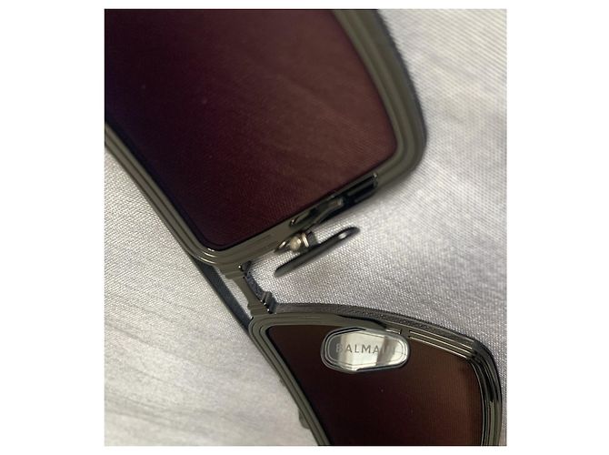 Occhiali da sole Balmain in acetato e titanio neri Nero Marrone chiaro Marrone scuro - vista 12