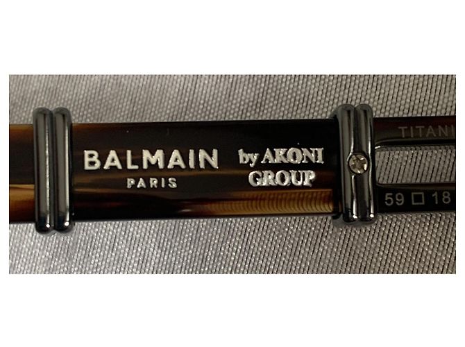 Occhiali da sole Balmain in acetato e titanio neri Nero Marrone chiaro Marrone scuro - vista 16
