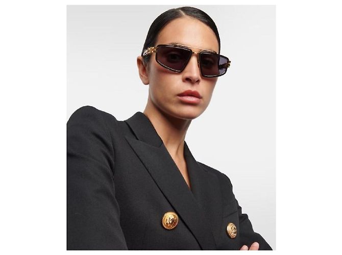 Occhiali da sole Balmain in acetato e titanio neri Nero Marrone chiaro Marrone scuro - vista 19