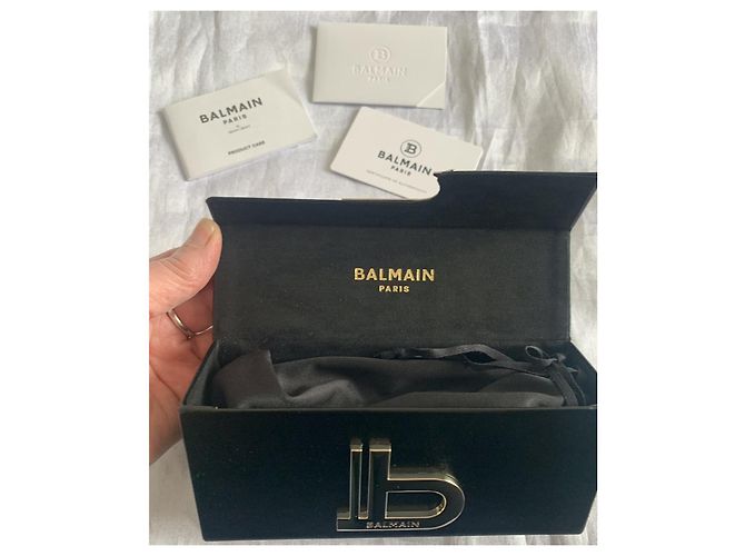 Occhiali da sole Balmain in acetato e titanio neri Nero Marrone chiaro Marrone scuro - vista 5