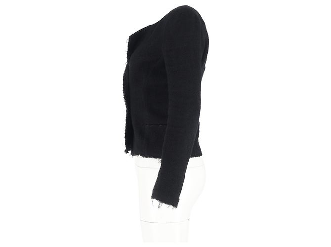Blazer Laurie Herringbone da Isabel Marant em Tweed de Algodão Preto - vista 2