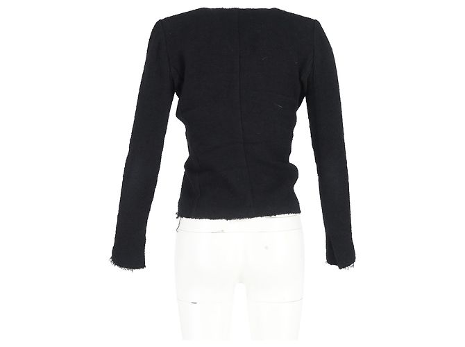 Blazer Laurie Herringbone da Isabel Marant em Tweed de Algodão Preto - vista 3