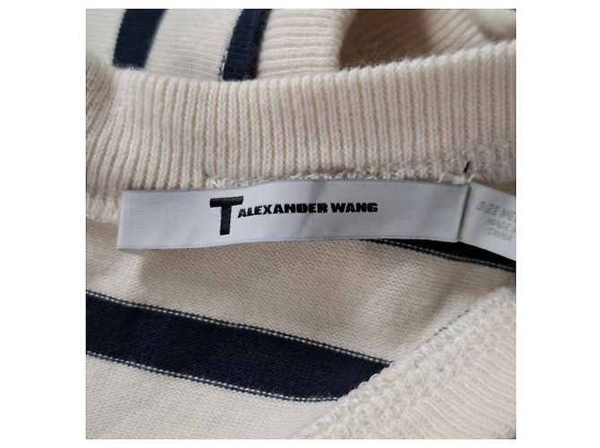 T Alexander Mcqueen gestricktes gestreiftes Midi-Topkleid aus blauer Wolle Marineblau - Ansicht 3