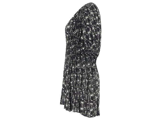 Vestido mini de crepé estampado Ganni en viscosa verde - vista 2