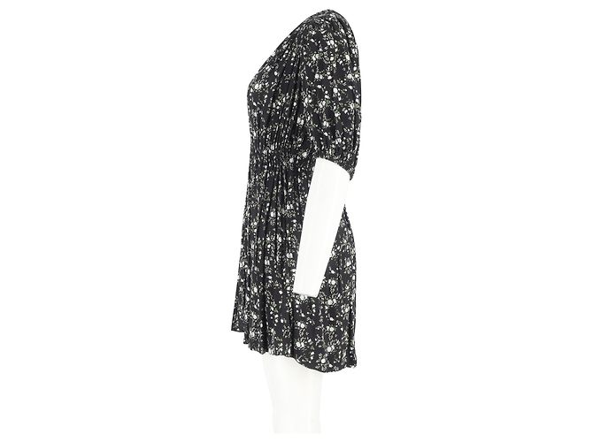 Vestido mini de crepé estampado Ganni en viscosa verde - vista 5