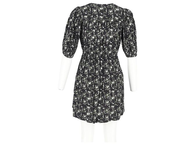 Vestido mini de crepé estampado Ganni en viscosa verde - vista 6
