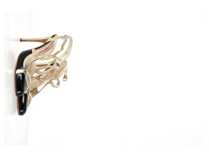 Pumps slingback a punta rotonda Rupert Sanderson in pelle nera e dorata Nero - vista 10
