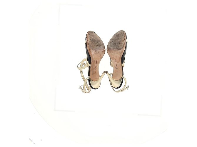 Pumps slingback a punta rotonda Rupert Sanderson in pelle nera e dorata Nero - vista 12