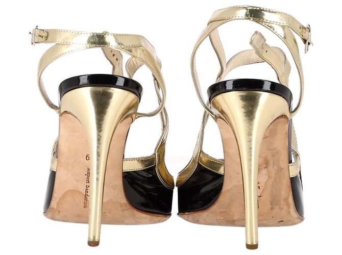 Pumps slingback a punta rotonda Rupert Sanderson in pelle nera e dorata Nero - vista 5