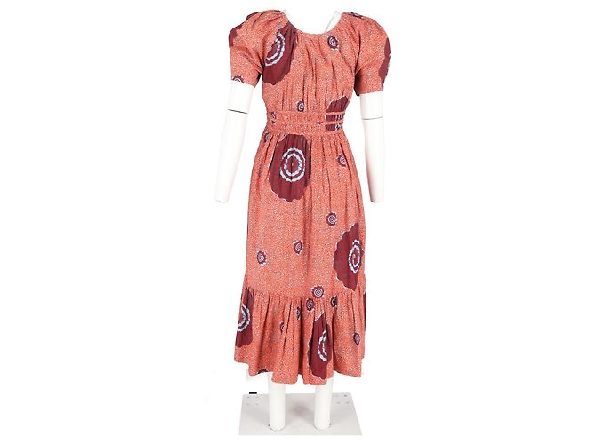 Abito midi a maniche a sbuffo stampato Ulla Johnson in cotone multicolore - vista 6