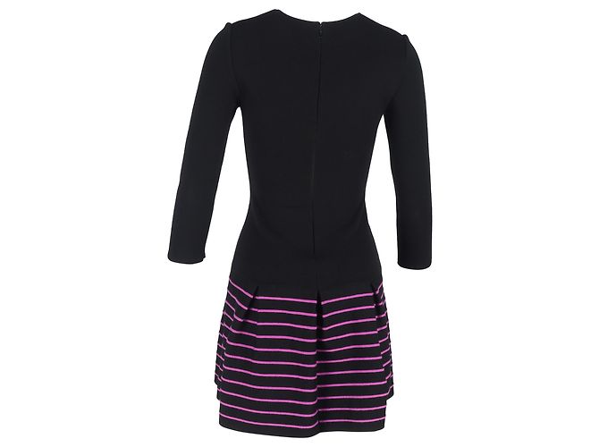 Abito mini svasato a righe Fendi in lana multicolore - vista 3