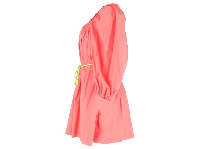 Vestido mini plisado fruncido Zimmermann Nina en algodón coral - vista 2