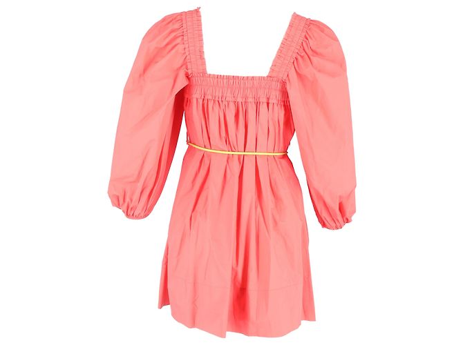 Vestido mini plisado fruncido Zimmermann Nina en algodón coral - vista 3