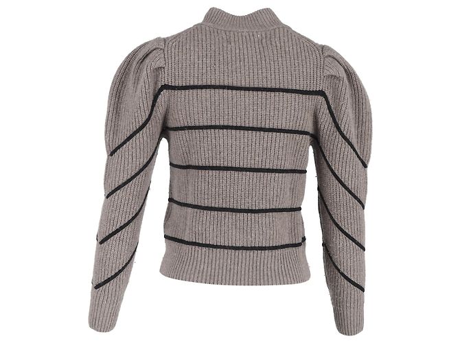 Ba&Sh Gestreifter Pullover Ba & Sh Yonoh aus grauer Wolle - Ansicht 3