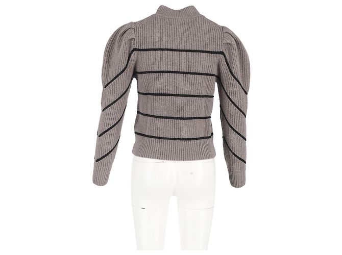 Ba&Sh Gestreifter Pullover Ba & Sh Yonoh aus grauer Wolle - Ansicht 6