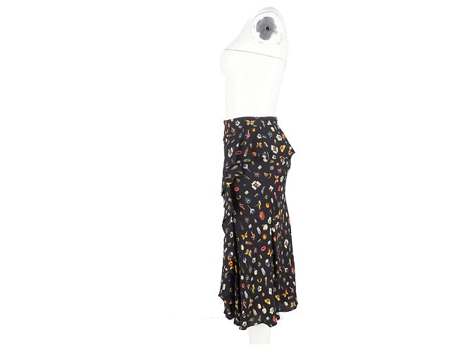 Gonna midi a volant stampata Alexander Mcqueen in viscosa multicolore - vista 2