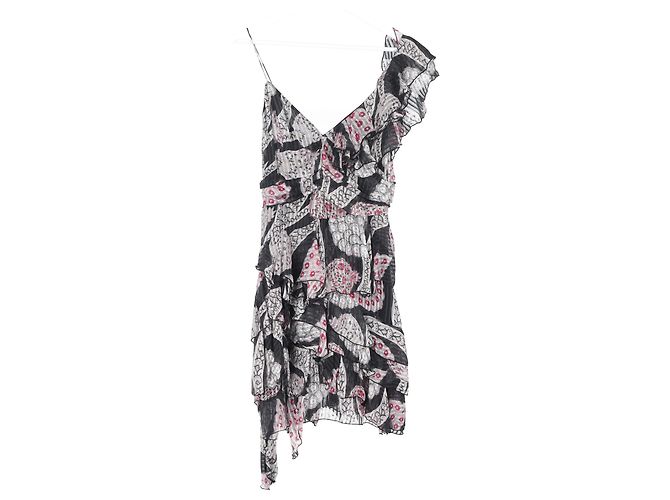 Abito mini a volant stampato Isabel Marant in seta multicolore - vista 4