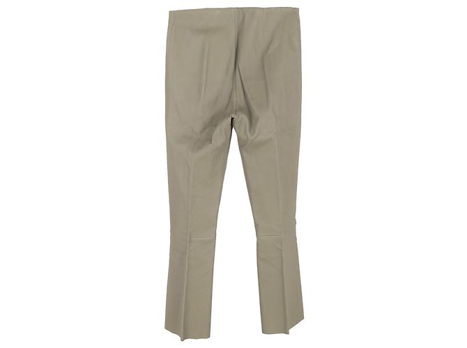 Pantalones rectos de cuero beige de By Malene Birger - vista 2