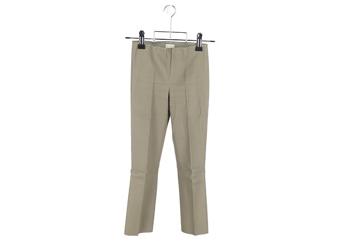 Pantalones rectos de cuero beige de By Malene Birger - vista 4
