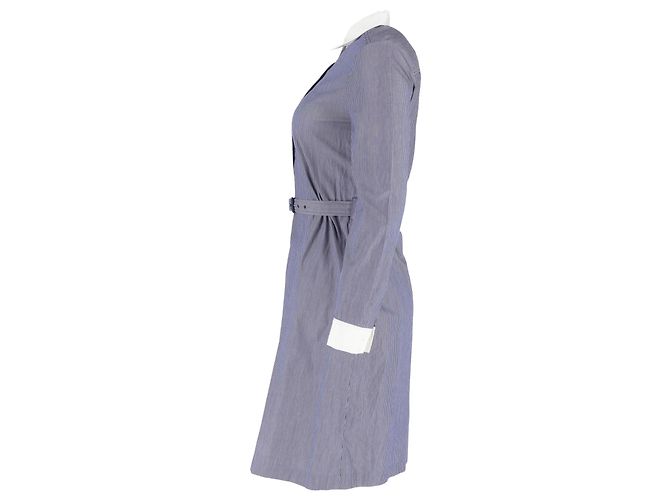 Abito camicia a righe con cintura Vanessa Seward in cotone blu - vista 2