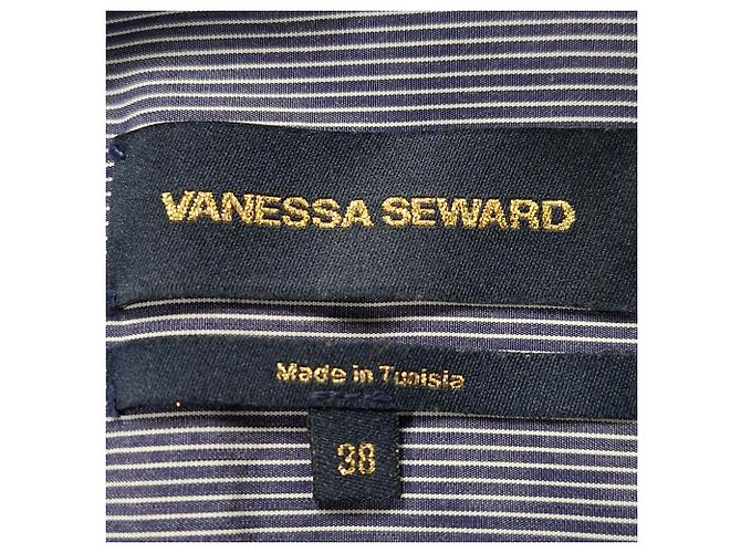 Abito camicia a righe con cintura Vanessa Seward in cotone blu - vista 4