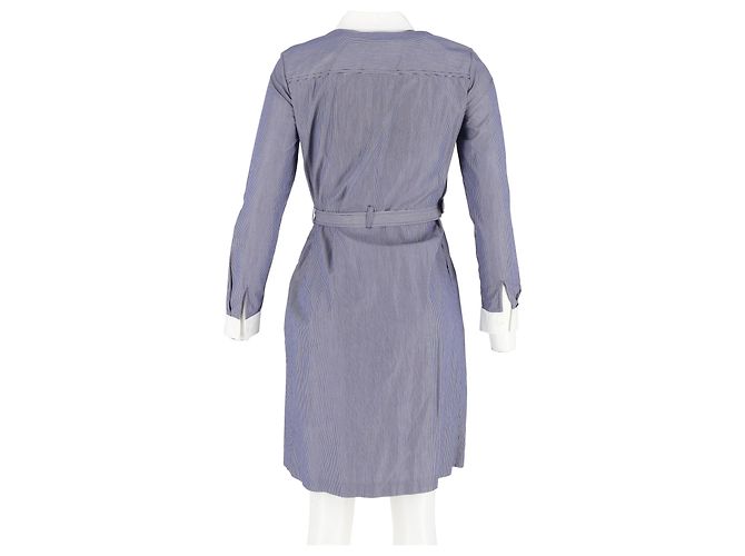 Abito camicia a righe con cintura Vanessa Seward in cotone blu - vista 7