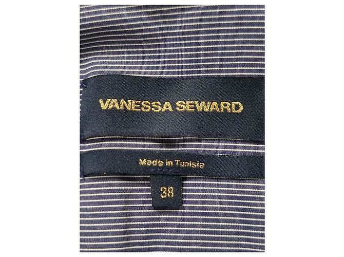 Abito camicia a righe con cintura Vanessa Seward in cotone blu - vista 8