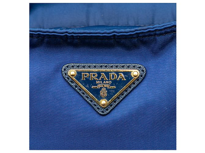Prada Blaue Tessuto-Handtasche - Ansicht 11