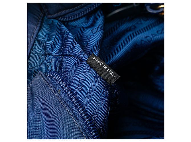 Prada Blaue Tessuto-Handtasche - Ansicht 6