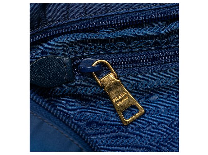 Prada Blaue Tessuto-Handtasche - Ansicht 8