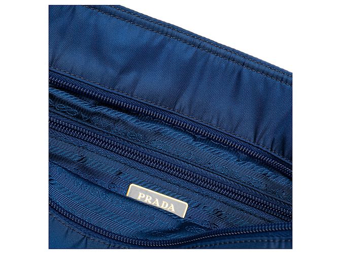Prada Blaue Tessuto-Handtasche - Ansicht 9