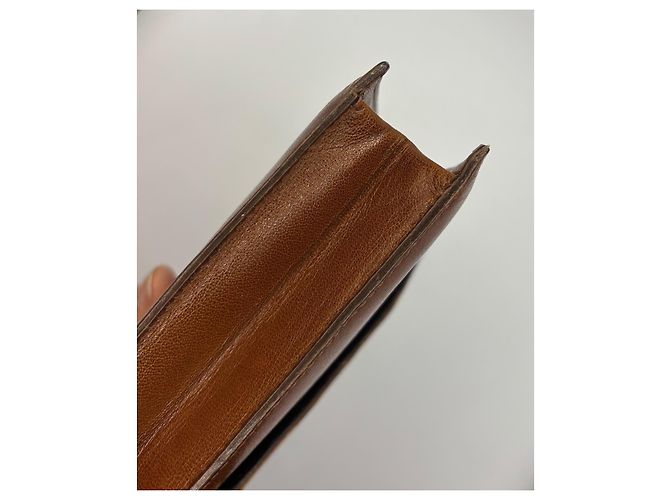 Borsa a mano Hermès Lydie in pelle camel Cammello - vista 10