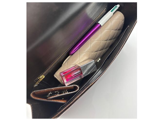 Borsa a mano Hermès Lydie in pelle camel Cammello - vista 6