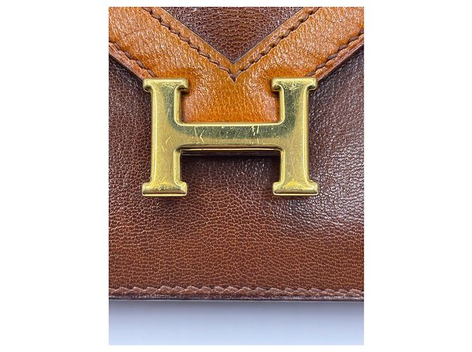 Borsa a mano Hermès Lydie in pelle camel Cammello - vista 8