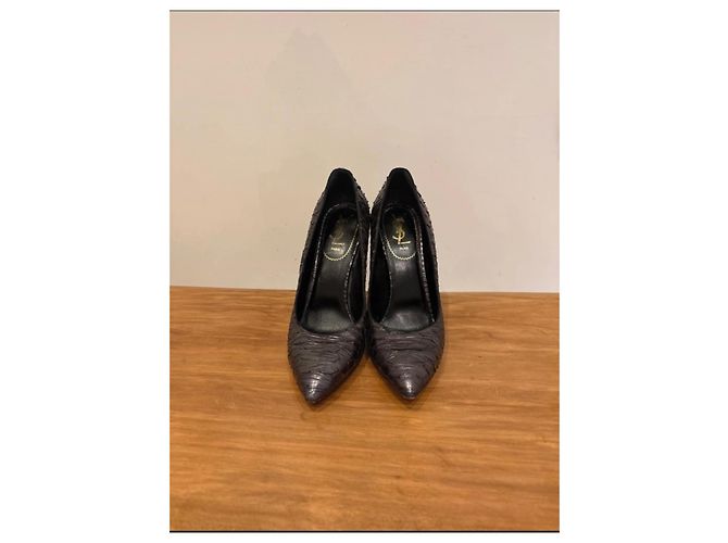 Saint Laurent Python High Heels Silvery - view 2