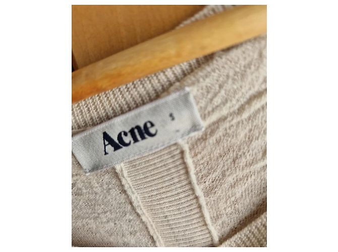 Top de malha Acne mistura de lã e caxemira bege - vista 3