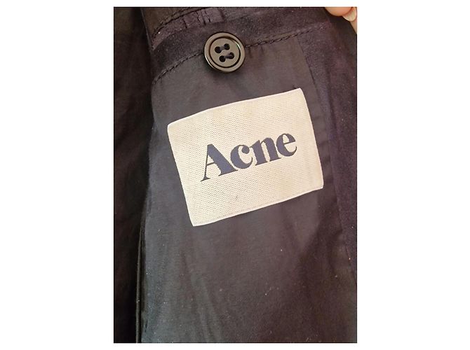 Acne Blue Suede Biker Jacket - view 3