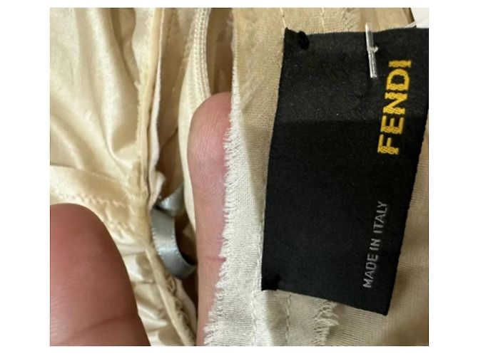 Top in seta Fendi Caramel Caramello - vista 5