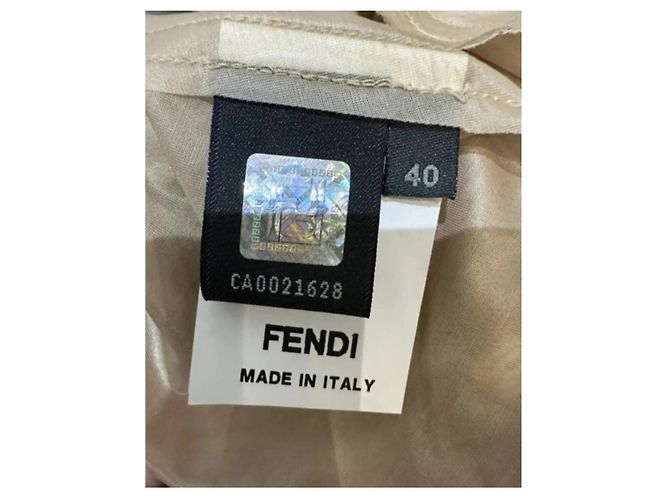 Top in seta Fendi Caramel Caramello - vista 7