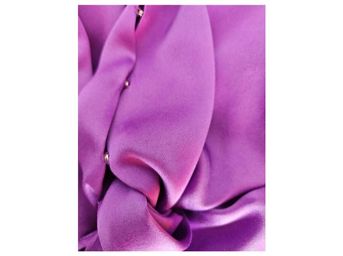 Top Maison Michel de seda charmeuse morado anudado Púrpura - vista 7